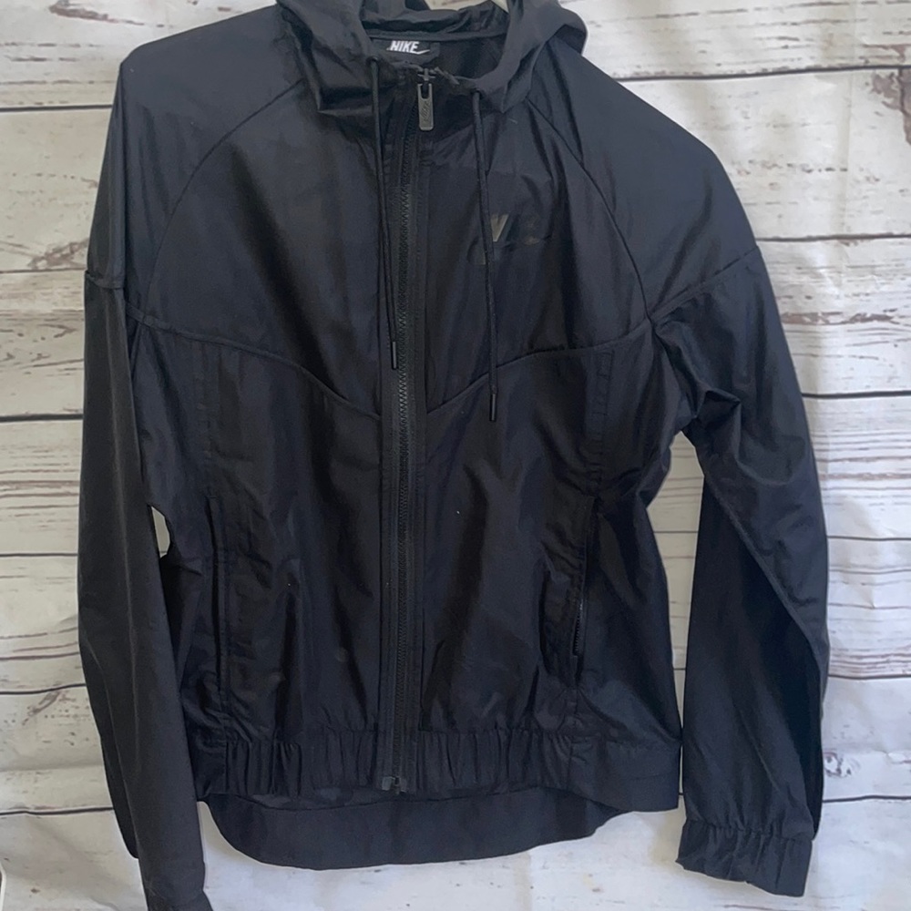 NIKE TRACK JACKET WITH HOOD BLACK SMALL WOMENS